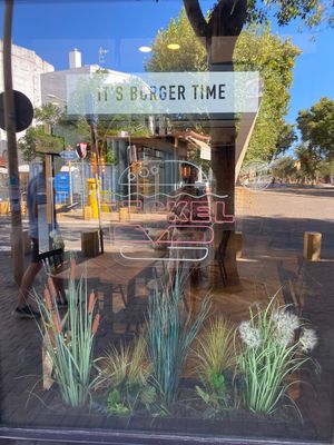 Window  at Nickel Burger in Sevilla