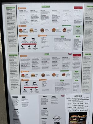 Menu (outside)  at Nickel Burger in Sevilla