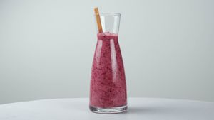 Blueberry bliss smoothie
(banana, blueberries, coconut milk, ginger) at Surya Soul Temple Cafe in Pula