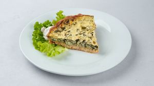 Quiche
(open pastry case, filled with vegetables and cream) at Surya Soul Temple Cafe in Pula