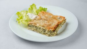 Chard pie with cream and cottage cheese at Surya Soul Temple Cafe in Pula