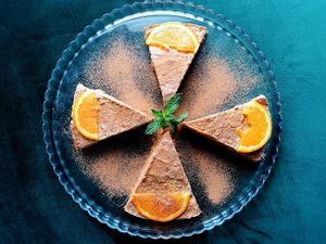 Raw Vegan Orange Cheese cake at Surya Soul Temple Cafe in Pula