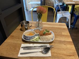 Vegan chicken dish at Glur in New York City