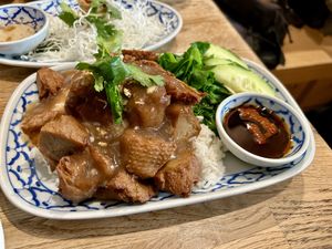 Vegan duck over rice   at Glur in New York City