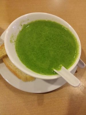 spinach soup at Cafe Salivation in Central Singapore