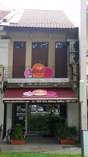 cafe exterior at Cafe Salivation in Central Singapore