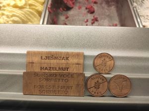 Vegan forest fruit sorbet at Croccantino in Orebic