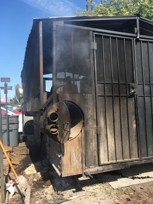 Real fire BBQ  at Houston Sauce Pit in Houston