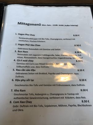 Karte  at Viet Veggie in Cologne