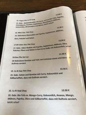 Karte  at Viet Veggie in Cologne