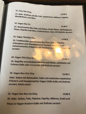 Karte  at Viet Veggie in Cologne