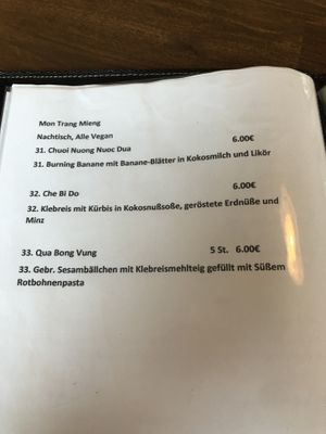 Karte  at Viet Veggie in Cologne