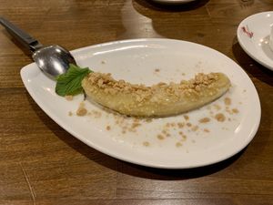 burned banana dessert at Viet Veggie in Cologne