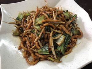 Black pepper udon  at Yuan Xiang Vegetarian Food 圆香素食馆 - Changi in Central Singapore