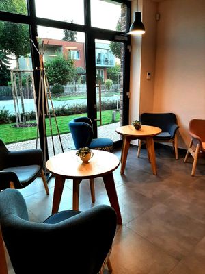 interior sitting at Cornus Cafe in Kvetoslavov