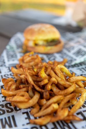 Curly fries!!!!! at The Bayside Cafe in Everett