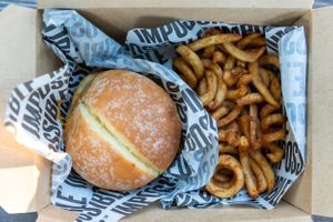 The scorpion and curly fries  at The Bayside Cafe in Everett