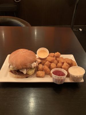 Mushroom bacun burger with guacamole  at The Bayside Cafe in Everett