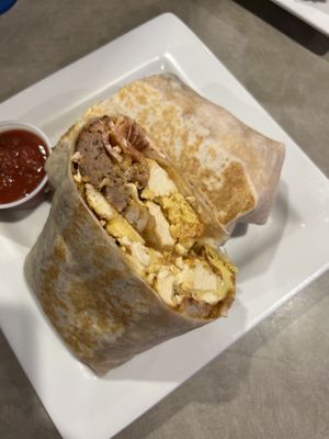 Breakfast Burrito was HUGE!  at The Bayside Cafe in Everett