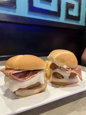 Chickun Bacon Sliders  at The Bayside Cafe in Everett