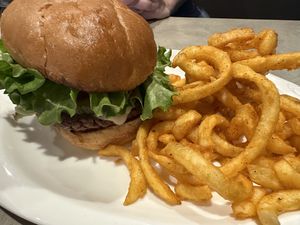 Classic burgerr  at The Bayside Cafe in Everett