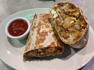 The famous breakfast burrito!  at The Bayside Cafe in Everett