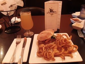 Great atmosphere, incredible food, especially for the price! Hand breaded Crispy Chikun Burger with their homemade Ranch Buffalo sauce....so good! at The Bayside Cafe in Everett