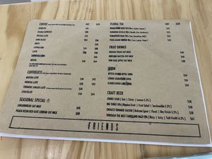 Drinks menu  at Friends of Years in New Territories