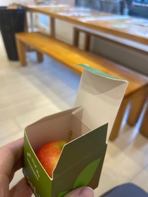 Free apple at Friends of Years in New Territories