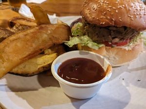 Jackfruit burger at Strawberry Tree in Kaikoura