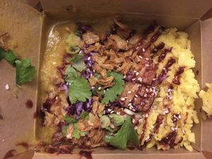 Katsu curry with rice (it comes with the rice) at B8 in Dorchester