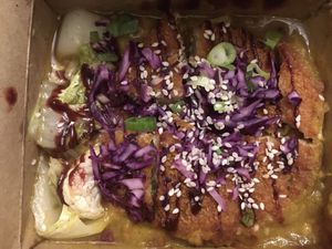 Katsu curry ~ no rice (I asked for no rice & had some extra veggies instead)  at B8 in Dorchester