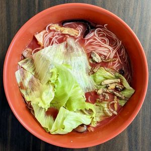 Vegan Red Yeast Noodle at Tian Yuan 田园健康食品 in Central Singapore