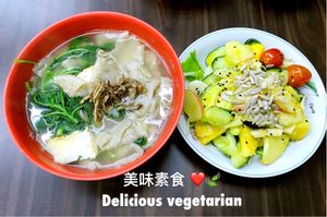 Delicious vegetarian food  at Tian Yuan 田园健康食品 in Central Singapore