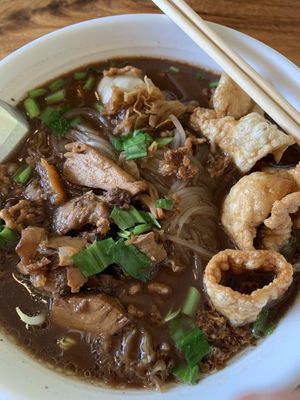 Vegan noodles  at Tae Sook Vegan Food in Bangkok