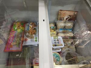 Variety of frozen items at Teng Yang Vegetarian and Organic Products in Central Singapore