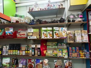 Selling countless of vegetarian products at Teng Yang Vegetarian and Organic Products in Central Singapore