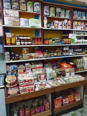 Selling countless of vegetarian products at Teng Yang Vegetarian and Organic Products in Central Singapore