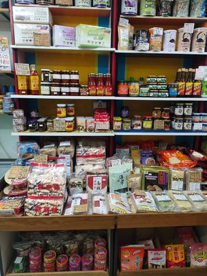 Countless of vegetarian products at Teng Yang Vegetarian and Organic Products in Central Singapore