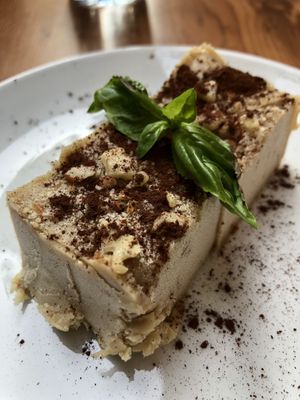Unreal cheese cake at Veganzza in Istanbul
