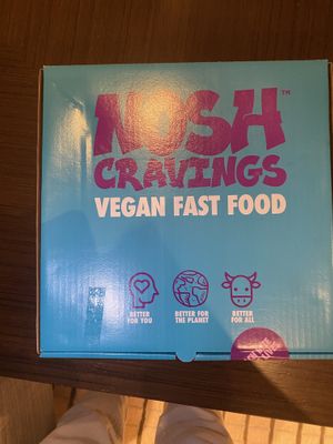 Pizza box  at Nosh Cravings in Doha