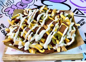 Loaded fries at Nosh Cravings in Doha