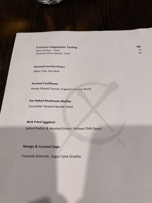XO Veg Tasting Menu  at Embassy XO in Sunshine Beach