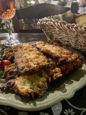 Fried zuchimi  at Estia in Zakynthos