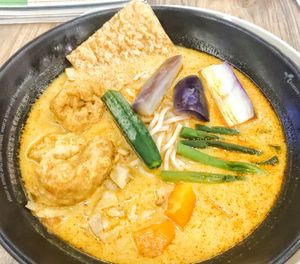 Vegan Soya milk curry noodle at BMS Organics - Cheras Trader Square in Cheras
