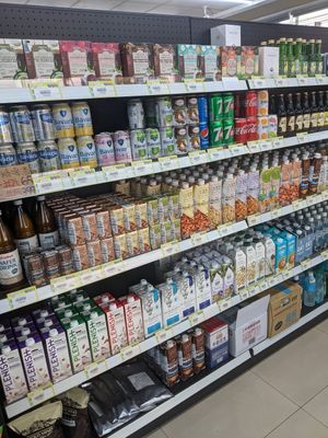 Lots of drinks including hard to find but milk at XīnXiān Hǎo Shì Jí 新鮮好市集 in Hemei