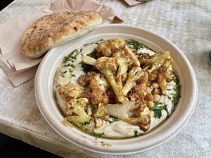 Hummus bowl with cauliflower   at Tamam - Upper East Side in New York City