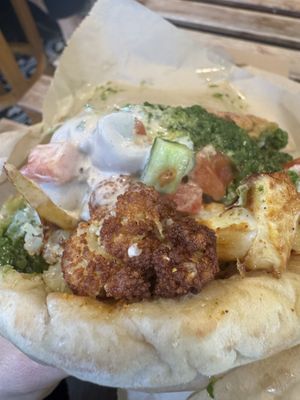 Cauliflower pita with everything ❤️  at Tamam - Upper East Side in New York City