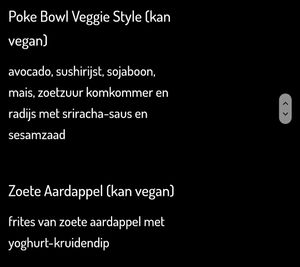 Menu at Van Sprang in Ermelo