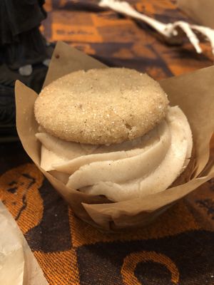 Pumpkin spice cupcake with a snickerdoodle on top!!!   at Mud Pie Stand in Sacramento